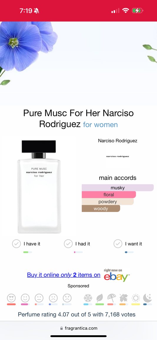 Pure Musk For Her Narciso