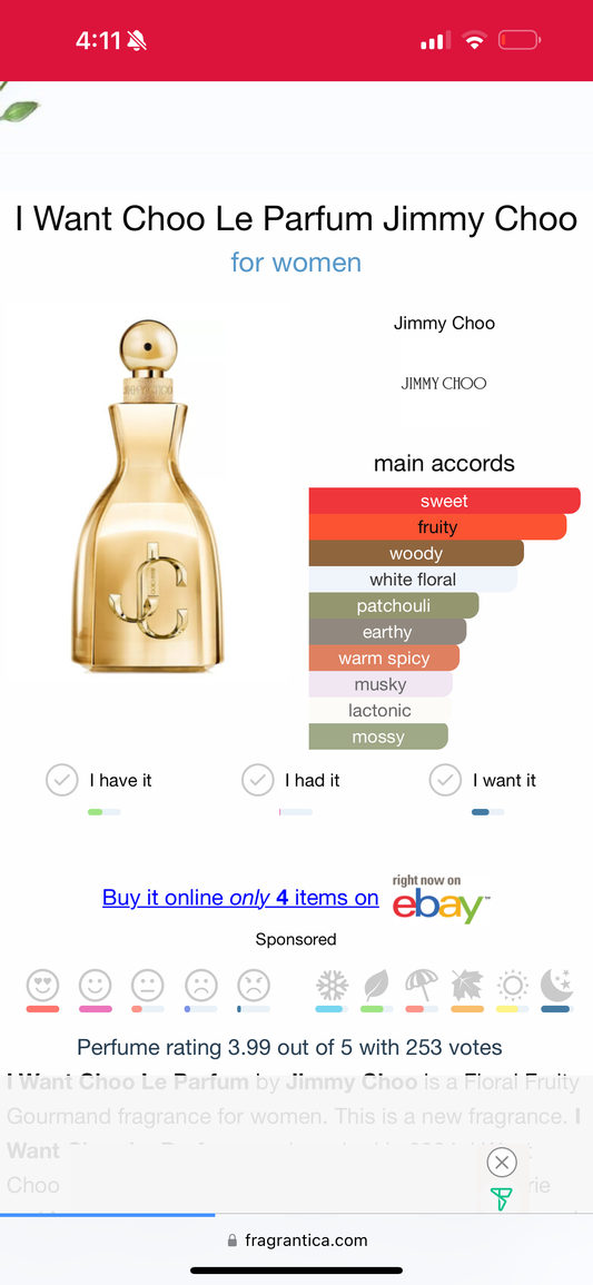 I Want Choo Le Parfum Jimmy Cho
