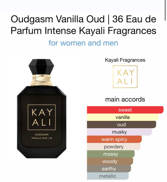 Oudgasm Vanilla Oud Kayali