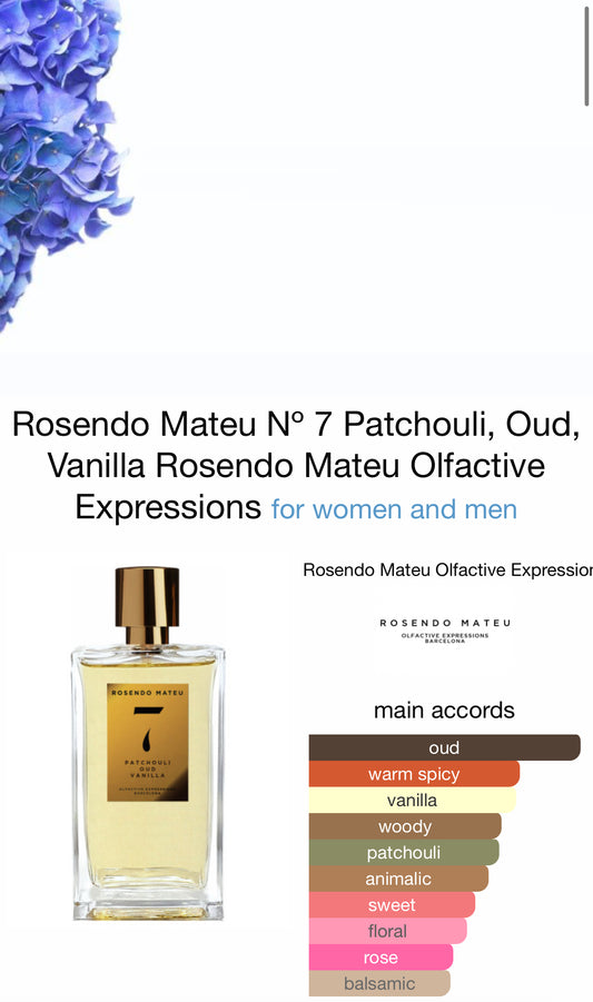 Rosendo N7 Patchouli Oud Vanilla