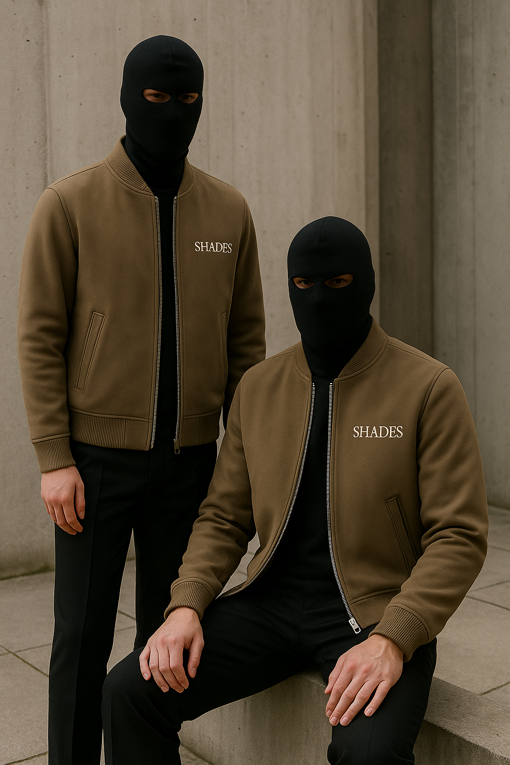 “SHADES Taupe Bomber Jacket”